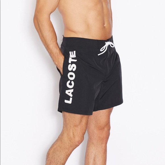 lacoste swim shorts black